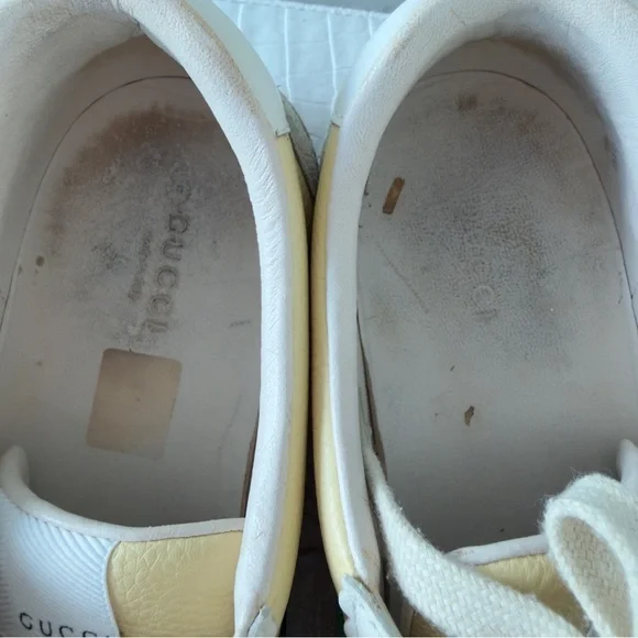 Gucci Leather Web Stripe Sneakers, tennis shoes , athletic wear– Yellow Size 39. - Picture 10 of 13